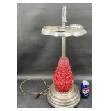 Vntg Art Deco Smoking Stand w Lamp Base Works