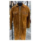 New Positano Pelle Long Suede Leather Jacket w Tag