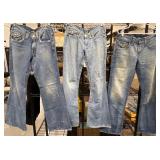 3 Pairs True Religion Menï¿½s Jeansï¿½Joey Sz 31,32,33