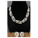 Vntg Lisner Tutti Frutti Necklace Earrings & Set