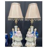 Pair Vintage French Colonial Inspired Lamps, Works