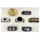 7 Assorted Menï¿½s Rings, Various Designs & Material