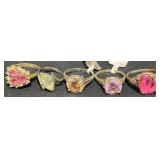 5 Gemstone Rings, Assorted Sizes ï¿½ Citrine, CZ +