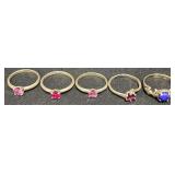 5 GP Sterling Silvers Rings ï¿½ Tourmaline, Rhodite+