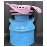 Small Painted Milk Can w Tractor Seat Stool