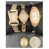 4 Vintage Watches ï¿½ Bulova, LeCoultre, Kelton +