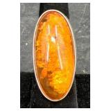 Amber Cocktail Ring Sz 7.5