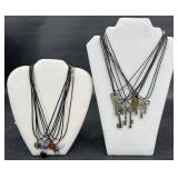 15 Necklaces w Keys & Stone Hearts, Displays