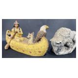 2 Figurines ï¿½ Mt. St. Helenï¿½s Volcanic Ash Bison +