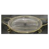 Mikasa Diamond Fire Glass Serving Platter w Box