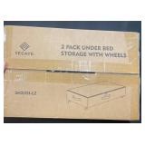 New 2-Pk Under Bed Storage Wheeled Containers