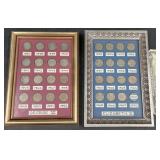 Framed George VI & Elizabeth II Coin Sets