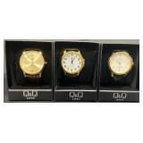 3 New Q&Q Quartz Men's Watches
