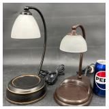 2 Candle Warmer Lamps w Frosted Shades