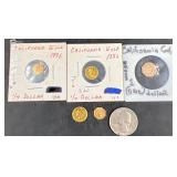 1/4, 1/2, & 1 dollarCalifornia Gold Coins 1872