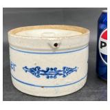 Antique 1920's Stoneware Butter Crock w Lid