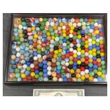 Vintage Glass Marbles Collection in Display