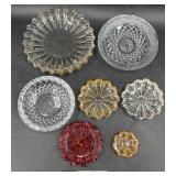 7 Assorted Vintage Glass Ashtrays