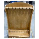 Custom Made Wooden Fishing Pole Rack w Drawers