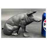 Vintage Cast Iron Pig Bank Figurine Door Stop