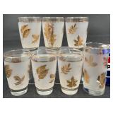 7 Vintage 1960's Frosted Drinking Water Glasses