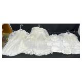 3 White Lacy Christening Gowns & White Shirt