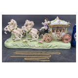 VntgItalian CapodimontePorcelain Carriage Figure