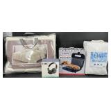 Queen Comforter, Panini Grill, Head Phones, Towels