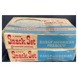 2 Vntg 1950's Anchor Hocking Snack Sets for 4