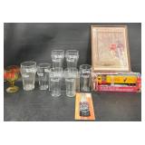 Coca-Cola Collector's Lot Glasses, Diecast, Print
