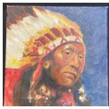 Original Native American Chief Painting by Bond