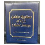 73 Golden Replicas of US Classic Stamps in Binder