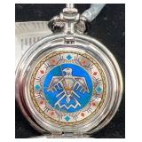 Franklin Mint Thunderbird Pocket Watch w Chain