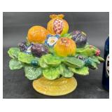VntgDella RobbiaMajolica Pottery Fruit Basket