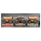 3 Vintage Bank Promotional Cast Metal Coin Banks