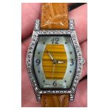 Croton Quartz Watch w Genuine Leather Band, Box