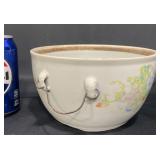 Antique Chinese Ceramic Bowl w Metal Handles