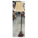 Wood Floor Lamp w Fabric Shade
