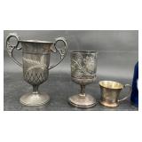 3 Antique Quadruple Silver-Plated Cups Baby