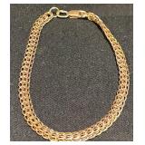 14KT 585 Gold Foxtail Chain Bracelet 5.447 Grams