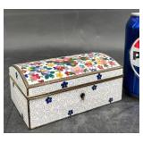 Vintage Cloisonne Jewelry Box w Key