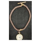 Antique Lady's Mourning Pocket Watch Hair Chain