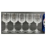 5 Vintage Cristal D'Arques Crystal Cordial Glasses