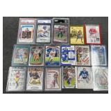 17 Assorted Football Cards - Graded & Ungraded