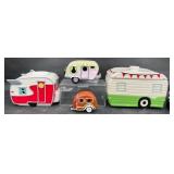 Vntg Trailer Cookie Jar, Figures & Candle Warmer