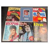 9 Vintage 1970's Elvis Magazines & 5x7 Art Print