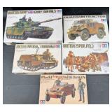 5 Vintage Tamiya Military Vehicle Model Kits