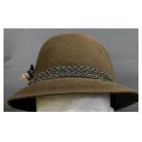 Vntg 1950's Adam Co. Brown Wool Fedora Sz 7 1/4