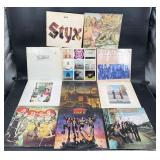 11 Rock LP Record Albums 1970's- Pink Floyd, Styx+