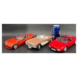 3 Maisto Diecast Cars - Ferrari, Corvette & Dodge